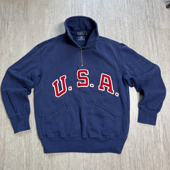 Polo Ralph Lauren Team USA 2012 London Olympics Sweatshirt Men M Pullover Zip - Picture 1 of 7